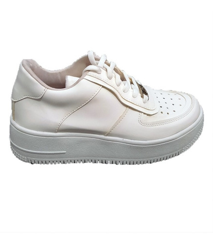 Zapatillas Eco Cuero Blancas Con Base De Goma / Ultimos Pars