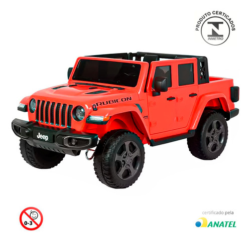 Mini Carro Elétrico 4x4 Jeep Gladiator Rubicon Vermelha 12v