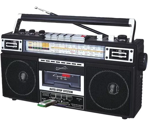 Radio Cassette Importado Reproductor de CD, Radio FM/Am, Conector 3.5 mm Groove GVPS713BE Azul 