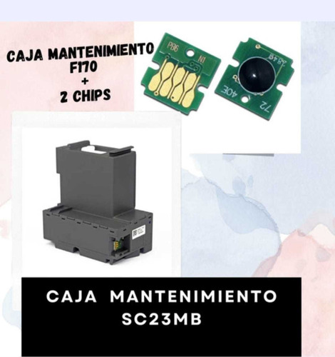 Kit Caja De Mantenimiento Sc23mb + 2 Chips Epson F170 F100