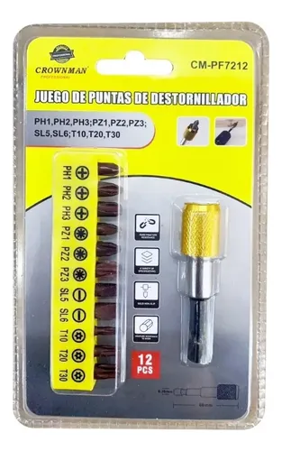 Set Porta Brocas Y Puntas Hex Magnetico Liberacion Rapida