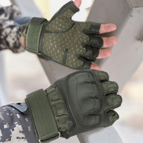 Guantes Tácticos Militares Motocicleta Medio Dedo Protección