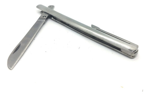 Canivete Bisturi Aço Inox Tipo Caneta Pequeno 13cm Afiado