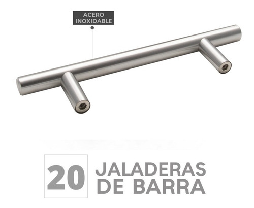 20 Piezas Jaladera De Barra En Acero Inoxidable Hueca 18.8cm Acero Inoxidable