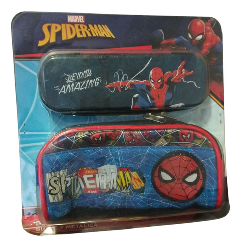 Set De 2 Estucheras / Lapiceras Marvel Spider-man