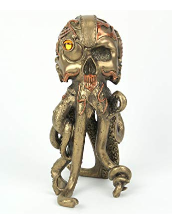 Estatua De Cráneo Steampunk Con Acabado Bronce/cobre, Decora