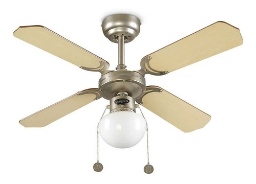 Ventilador Reversible Nápoles 36 Plywood 1 Luz 4 Aspas
