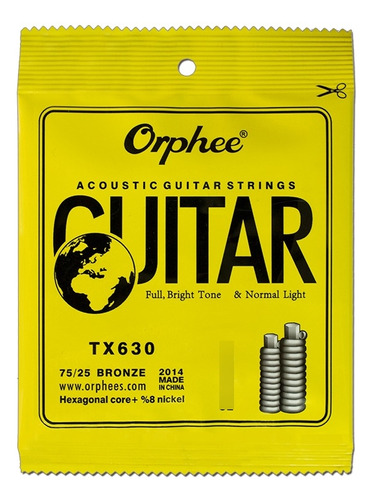Cuerdas De Guitarra Acústica 0,11/52 Orphee Tx630 Metálicas