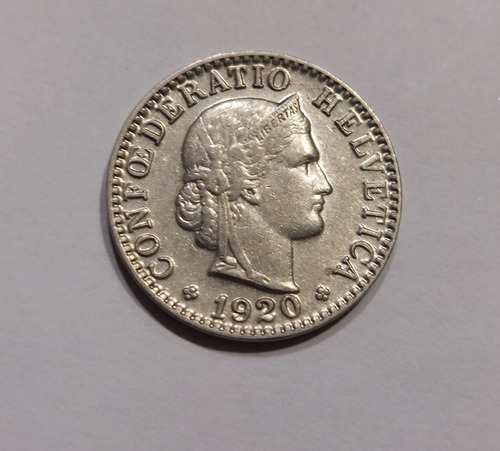 Moneda De 20 Rappen Año 1920