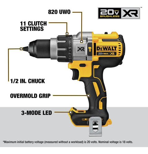 Taladro De Martillo Inalámbrico Max Xr Dewalt 20v Xr, Sin Es