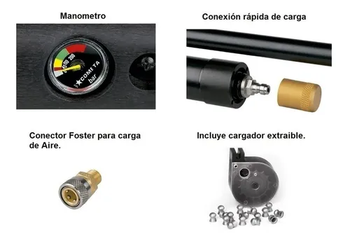 Rifle Pcp Cometa Orion Gold Long 7,62 Regulado 100 Joules.