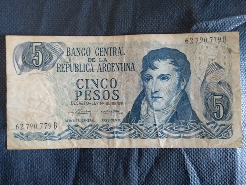 Cedula De 5 Pesos Argentina 