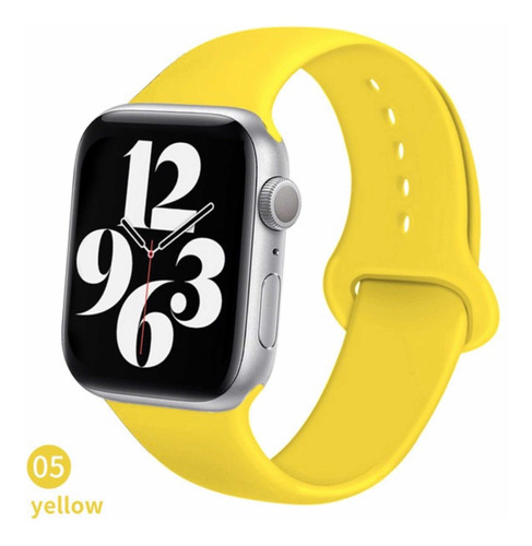 Correa Para Apple Watch 38/40 Mm S/m Amarillo Silicona