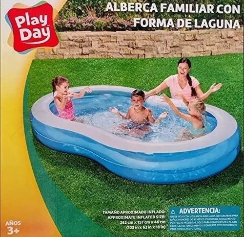 Alberca Inflable Familiar Con Forma De Laguna Play Day