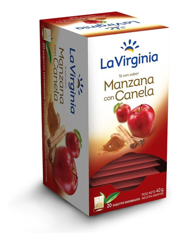 La Virginia Te Sabor Manzana Canela 20saq  2g Pack 6 Unidad.