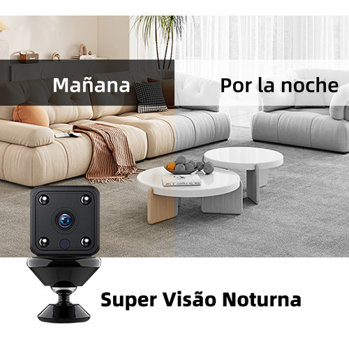 Mini Câmera De Segurança Hd Sem Fio Com Infravermelho Cor Preto