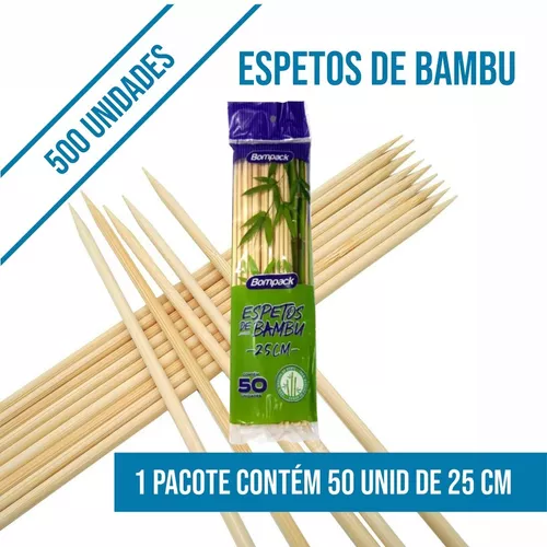 Espetos de Bambu 25cm - Talge