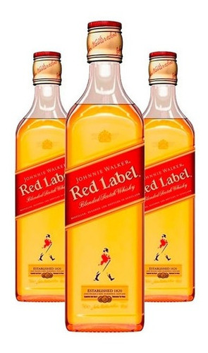 Kit Uísque Johnnie Walker Red Label 500ml - 3 Unidades