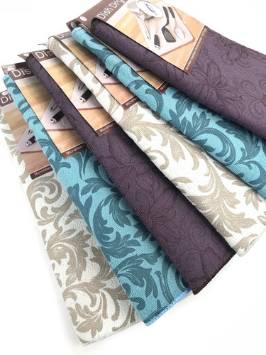 Imagen 4 de 7 de Pack 2 Paños Acolchado Absorbente Cocina Seca Lozas Diseño A