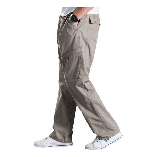 Pantalones Cargo De Talla Grande Multibolsillos Para Hombre