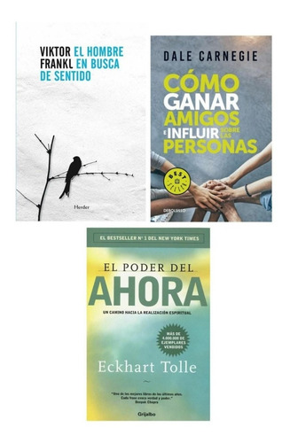 Imagen 1 de 1 de Como Ganar Amigos + Poder Del Ahora+ Hombre En Busca- Nuevos