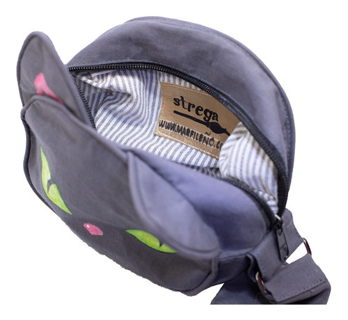 Imagen 3 de 10 de Bolso Tipo Cross Body En Forma De Gato Color Gris