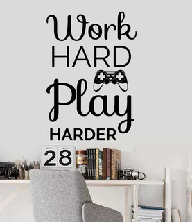 Vinilo Decorativo Work Hard Play