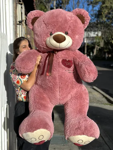 Oso De Peluche Gigante Metro Y Medio 1,50 Moño Globos