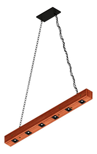 Pendente Led Perseu 12w Bivolt Madeira Maciça Com Corrente