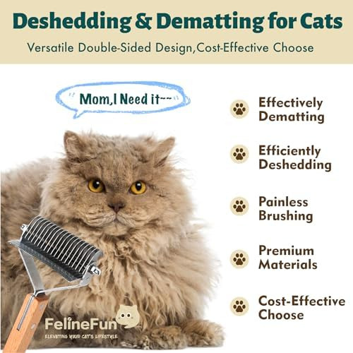 Felinefun Cepillo Para Gatos 2 En 1 Para Desenredar Y Quitar