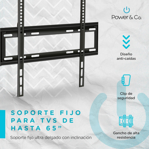 Imagen 2 de 7 de Soporte Power & Co. Para Tv/monitor C/inclinación 26''-65''