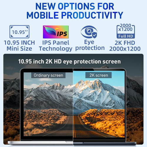 Mini Laptop Zwying 2 En 1: Pantalla Táctil 2k Fhd De