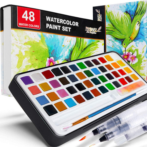 Pandafly Juego Pintura Acuarela,48 Color Premium Caja Regalo