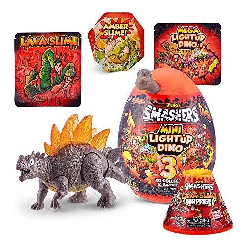 Smashers Combo Pack Mini Dino Stegosaurus Iluminado Por Con 