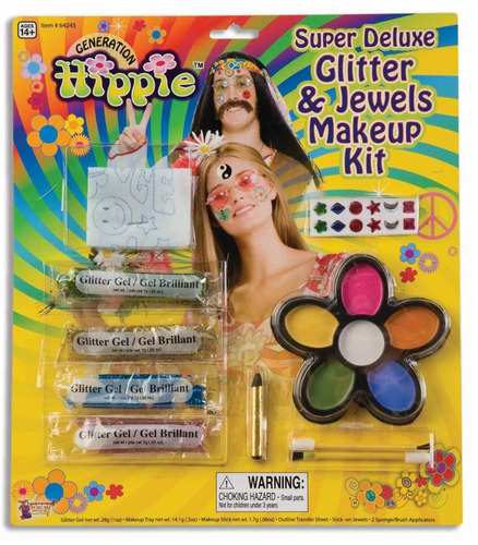 Kit De Maquillaje Hippie Super Deluxe Accesorio De Disfraz