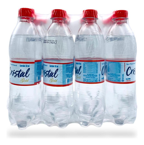 Água Cristal Gold Com Gás Garrafa 510ml 12 Unidades