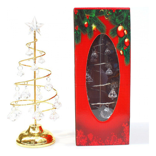Lámpara De Árbol De Navidad Con Led Y Colgante De Cristal,