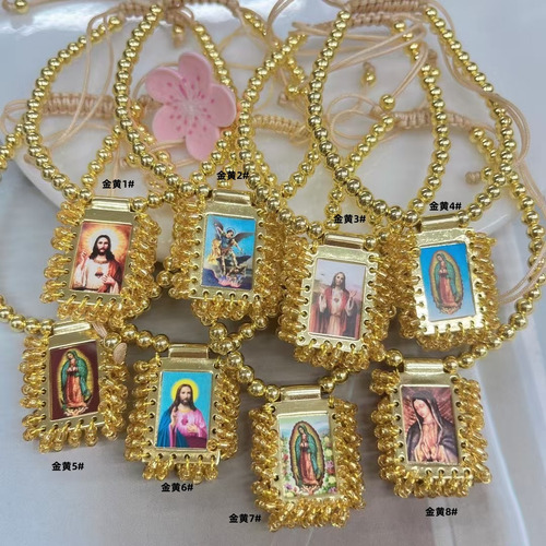 7# - Pulsera De Cuentas De Cobre Hecha A Mano Con Colgante E