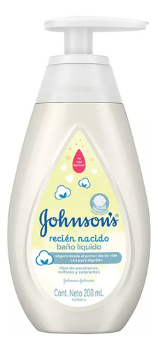 Baño Líquido Para Bebé Recién Nacido Johnsons 200ml