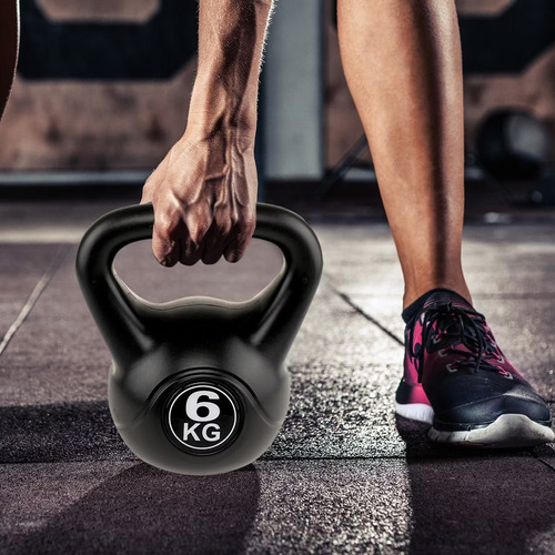 Pesa Rusa 6kg Pesa Kettlebell Mancuerna Ejercicio Crossfit Color Negro