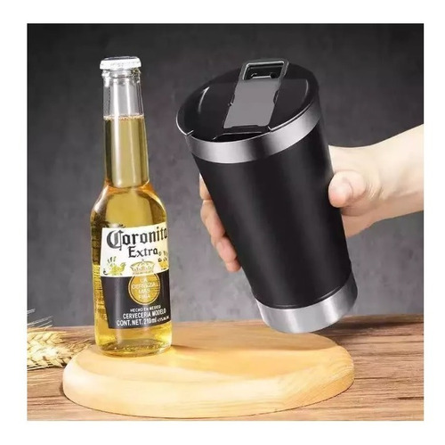 Copo Térmico 473ml Com Tampa E Abridor Para Cerveja Promocao