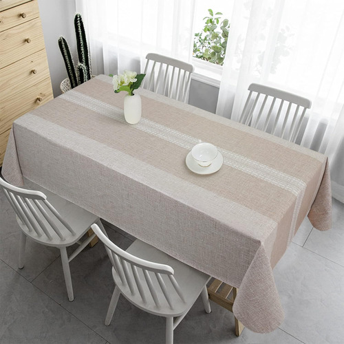 Vonabem 100% Waterproof Rectangle Pvc Tablecloth, Vinyl T...