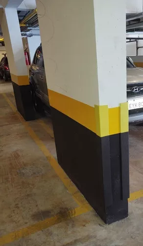 1 protector de esquina, columna de garaje, coche de condominio, 82 cm,  color negro y amarillo