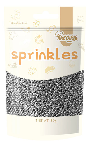 Sprinkles Perlas Plateadas De 4 Mm Silver 80g / Color Plata