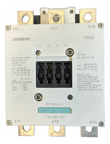 Contactor Siemens 3rt1064-6...6 Bobina 110-127v Oferta