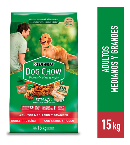Alimento Dog Chow Mix Salud Visible Adulto Media/grande 15kg