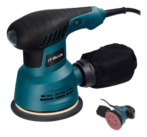 Lixadeira Orbital Profissional Eletrica 300w Madeira Gesso Cor Azul/Preto 110V