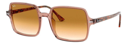 Óculos de sol Ray-Ban I-Shape Square II Standard armação de acetato cor gloss transparent brown, lente light brown degradada, haste brown havana de acetato - RB1973