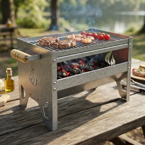 Churrasqueira Portatil Carvao Grelha Grill Camping Pesca