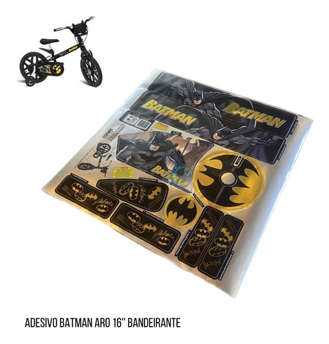 Cartela Adesiva Adesivo Batman Bandeirante Bicicleta Aro 16